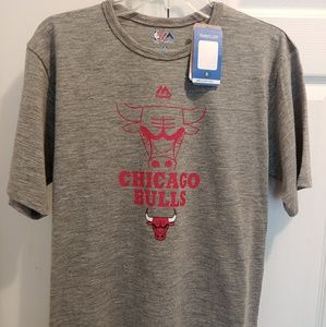 NBA Chicago Bulls Majestic Grey B-ball Tee T-shirt